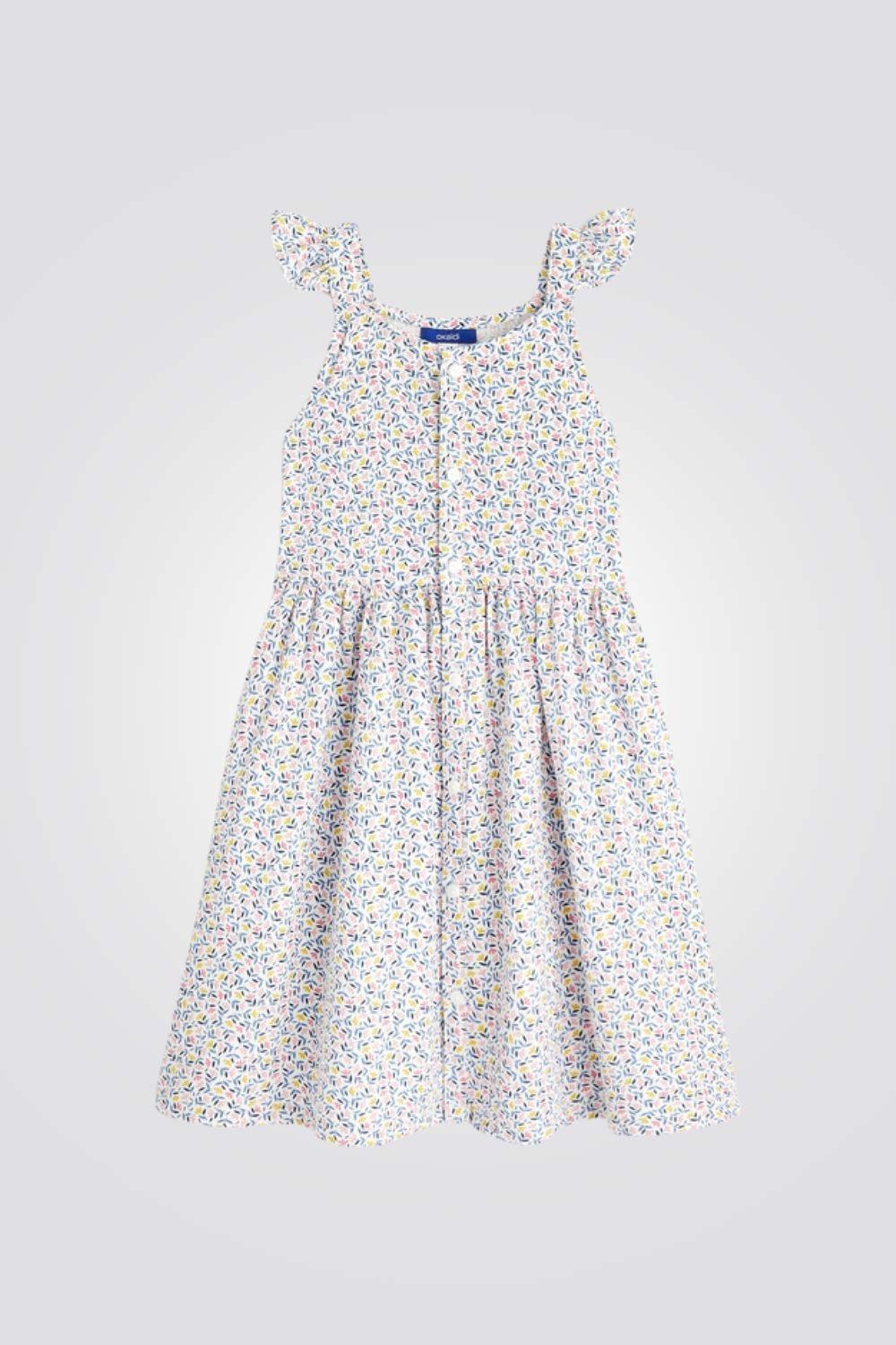 OKAIDI - שמלה פרחונית לילדות בצבע לבן - MASHBIR//365