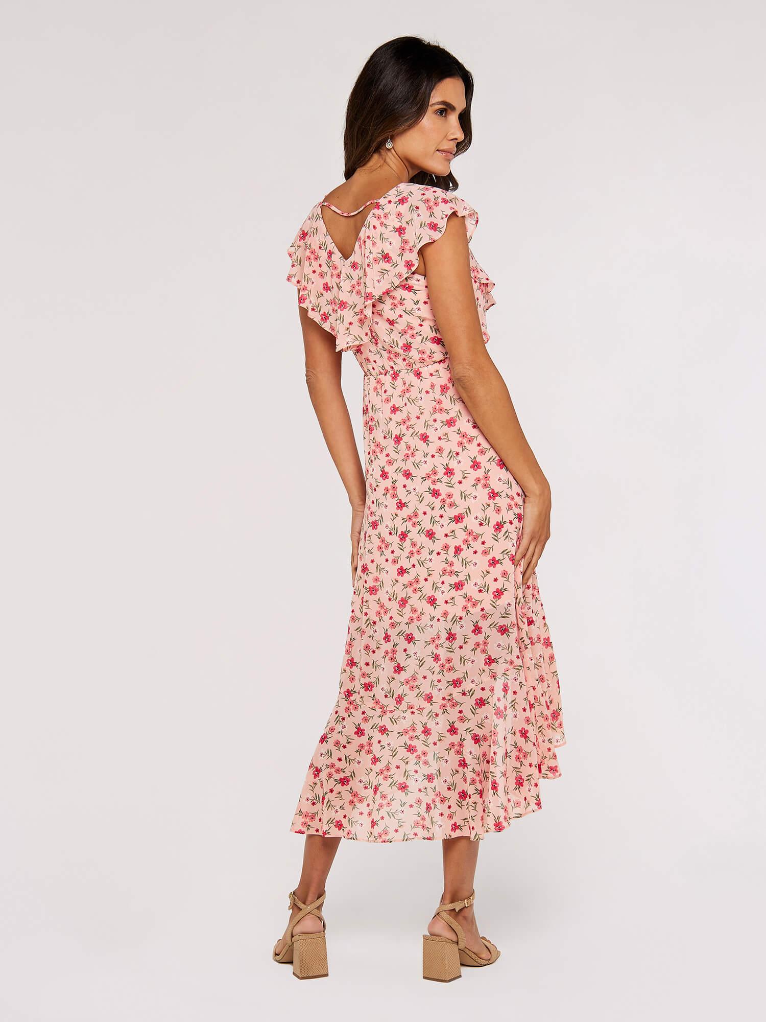 APRICOT - שמלה פרחונית מסולסלת בצבע ורוד - MASHBIR//365