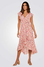 APRICOT - שמלה פרחונית מסולסלת בצבע ורוד - MASHBIR//365