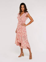 APRICOT - שמלה פרחונית מסולסלת בצבע ורוד - MASHBIR//365