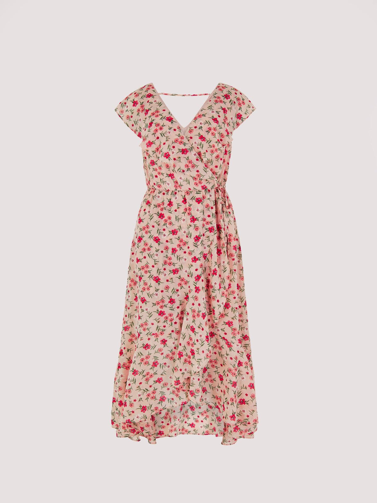 APRICOT - שמלה פרחונית מסולסלת בצבע ורוד - MASHBIR//365