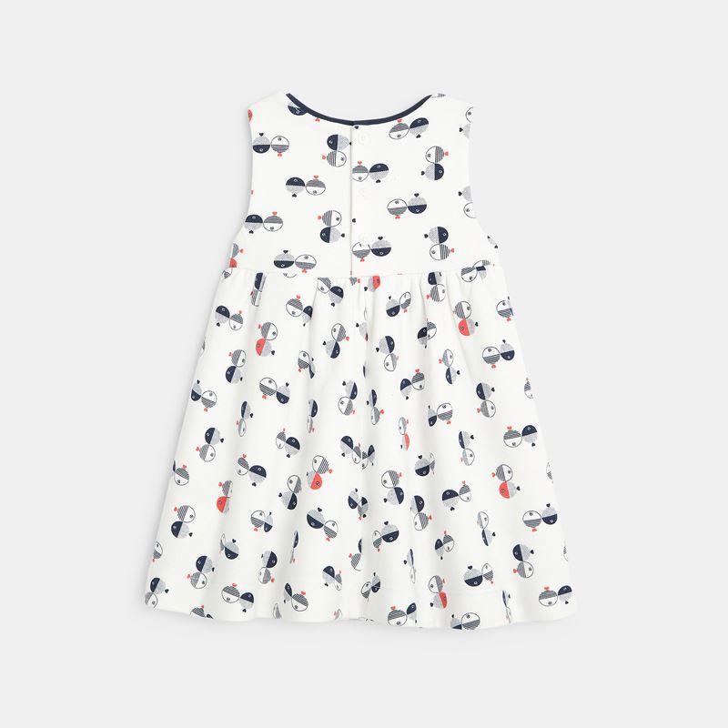 OBAIBI - שמלה לבנה בהדפס דגיגונים לתינוקות - MASHBIR//365