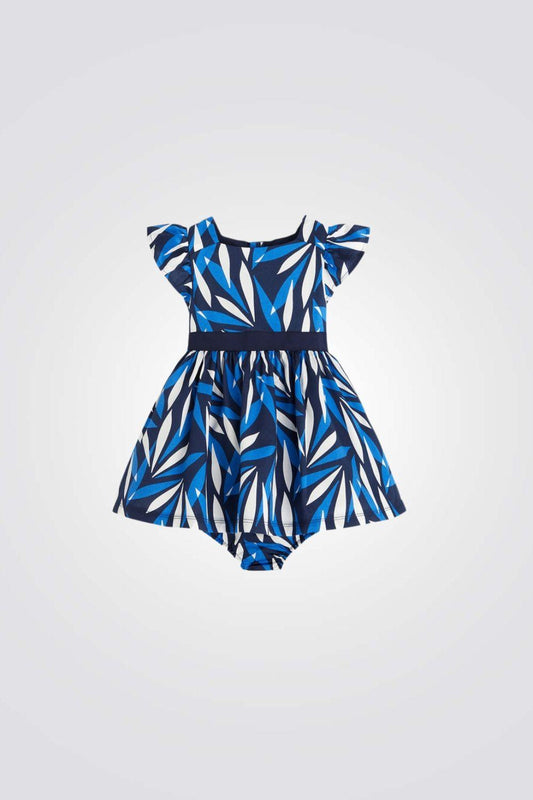 OBAIBI - שמלה לתינוקות עם הדפס פרחוני בצבע כחול - MASHBIR//365