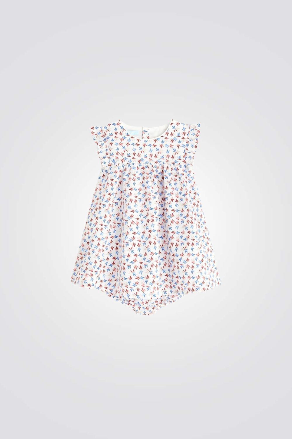 OBAIBI - שמלה עם כתפי מלמלה בהדפס פרחוני לתינוקות - MASHBIR//365