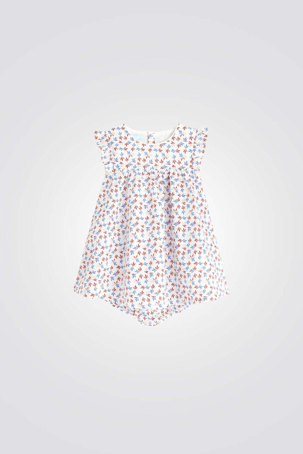 OBAIBI - שמלה עם כתפי מלמלה בהדפס פרחוני לתינוקות - MASHBIR//365