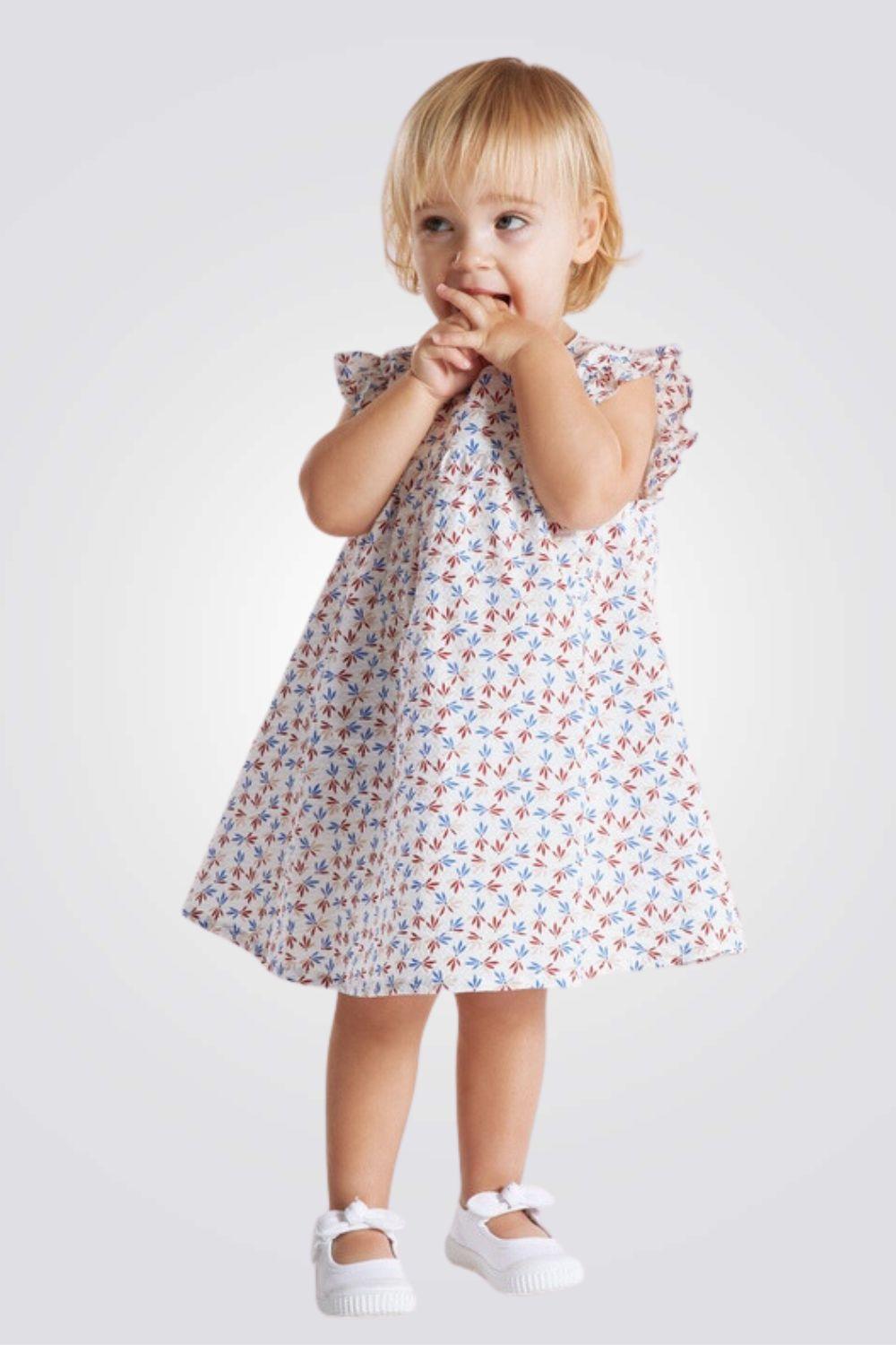 OBAIBI - שמלה עם כתפי מלמלה בהדפס פרחוני לתינוקות - MASHBIR//365