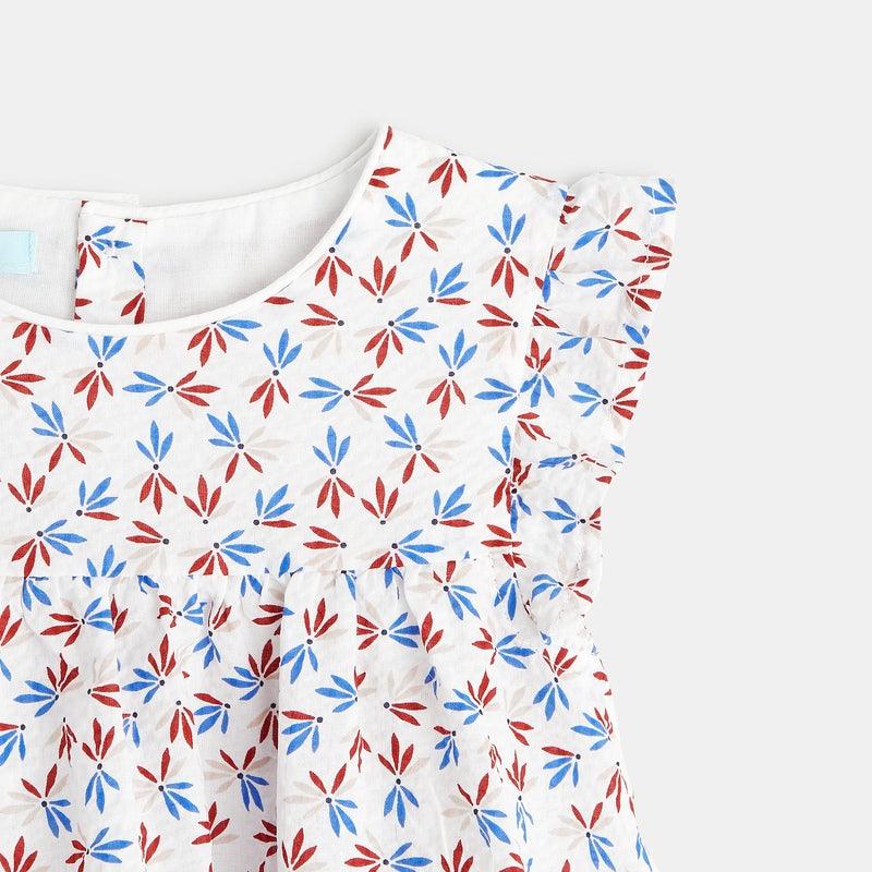 OBAIBI - שמלה עם כתפי מלמלה בהדפס פרחוני לתינוקות - MASHBIR//365