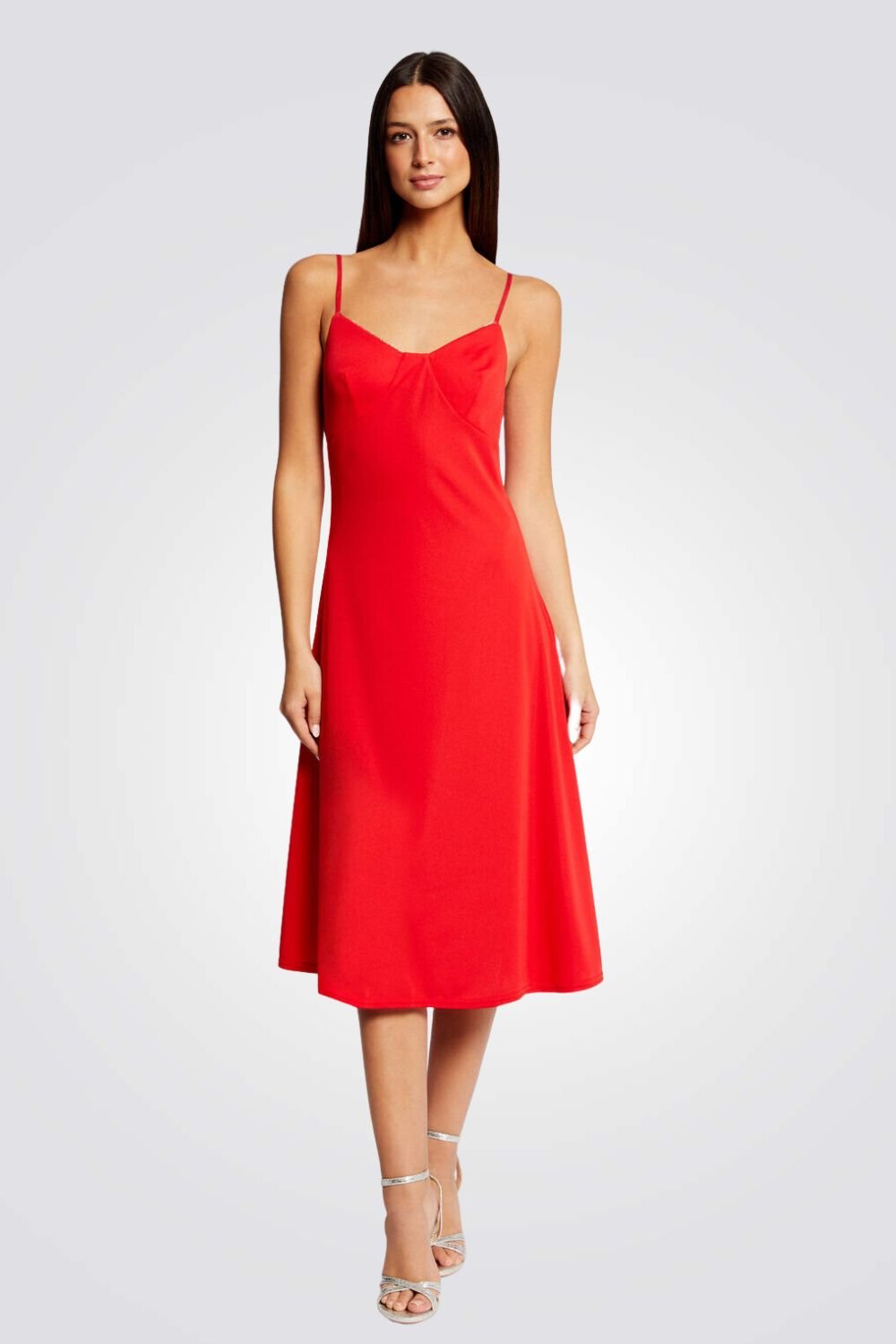 MORGAN - שמלה משוחררת לנשים בצבע אדום - MASHBIR//365