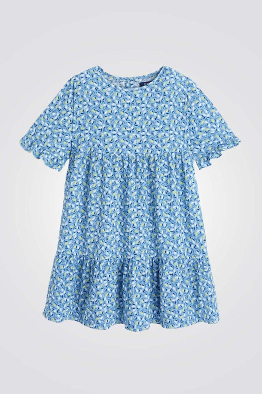 OKAIDI - שמלה מודפסת לילדות בצבע כחול - MASHBIR//365