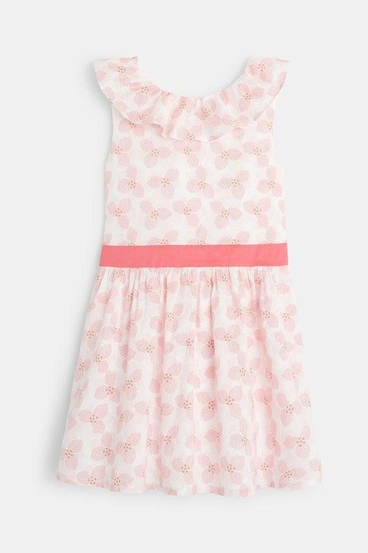OKAIDI - שמלה מודפסת צווארון מסולסל לילדות - MASHBIR//365