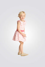 OKAIDI - שמלה מודפסת צווארון מסולסל לילדות - MASHBIR//365