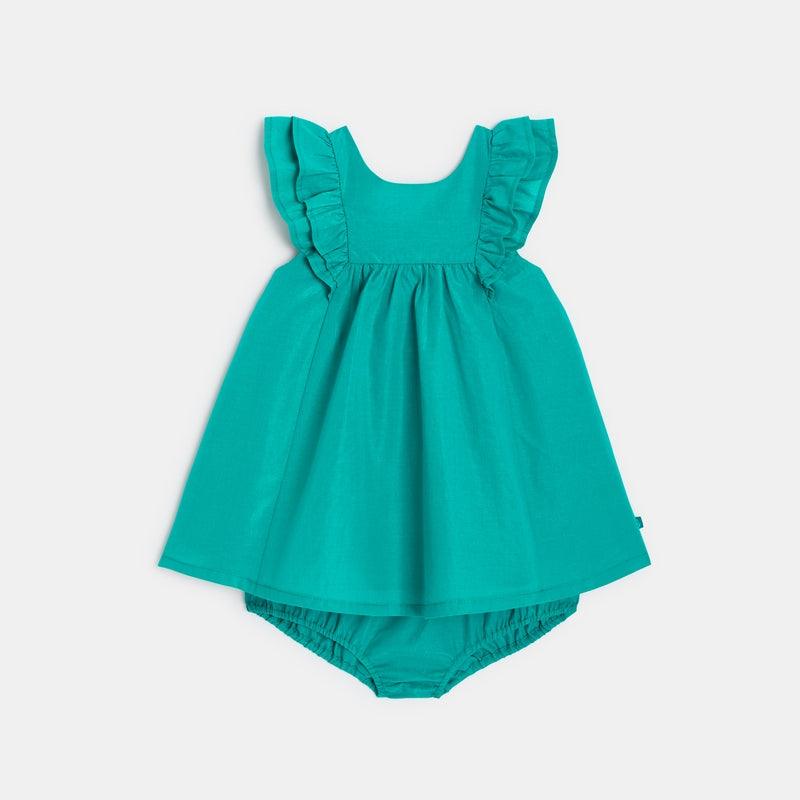 OBAIBI - שמלה ססגונית לתינוקות בצבע ירוק - MASHBIR//365