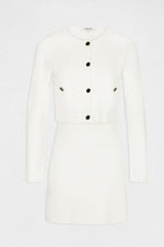 MORGAN - שמלת אפקט סריג בצבע OFF WHITE - MASHBIR//365