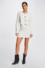 MORGAN - שמלת אפקט סריג בצבע OFF WHITE - MASHBIR//365