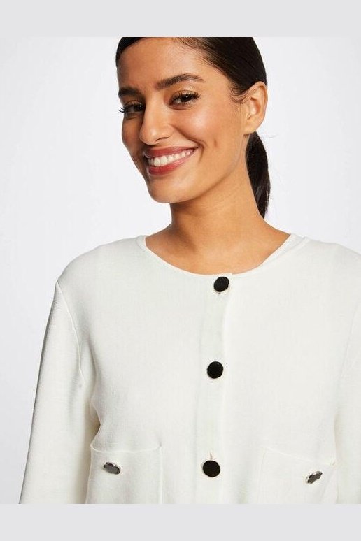 MORGAN - שמלת אפקט סריג בצבע OFF WHITE - MASHBIR//365