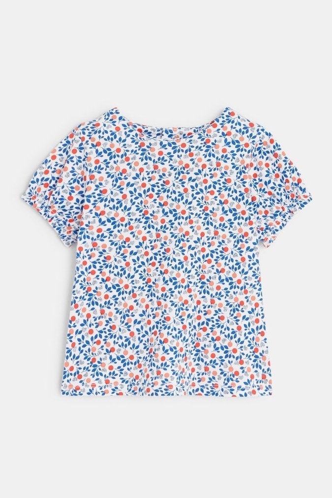 OBAIBI - שמלת אוברול ג'ינס לתינוקות וחולצת טריקו פרחונית כחולה - MASHBIR//365