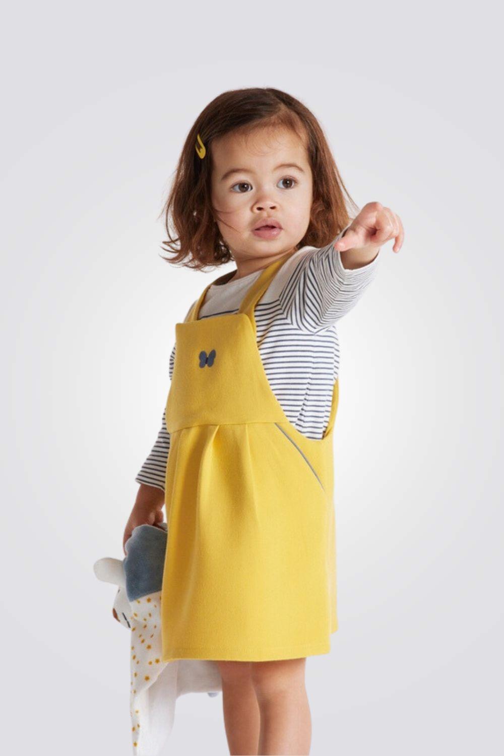 OBAIBI - שמלת אוברול לתינוקות בצבע צהוב - MASHBIR//365