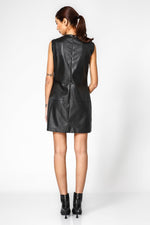   שמלת דמוי עור אלגנטית בצבע שחור | קנת קול

