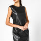 KENNETH COLE - שמלת דמוי עור ללא שרוול בצבע שחור - MASHBIR//365 - 1