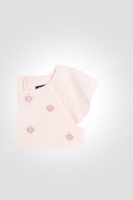 OKAIDI - שמלת פליסה עם הדפס בצבע ורוד - MASHBIR//365