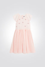 OKAIDI - שמלת פליסה עם הדפס בצבע ורוד - MASHBIR//365