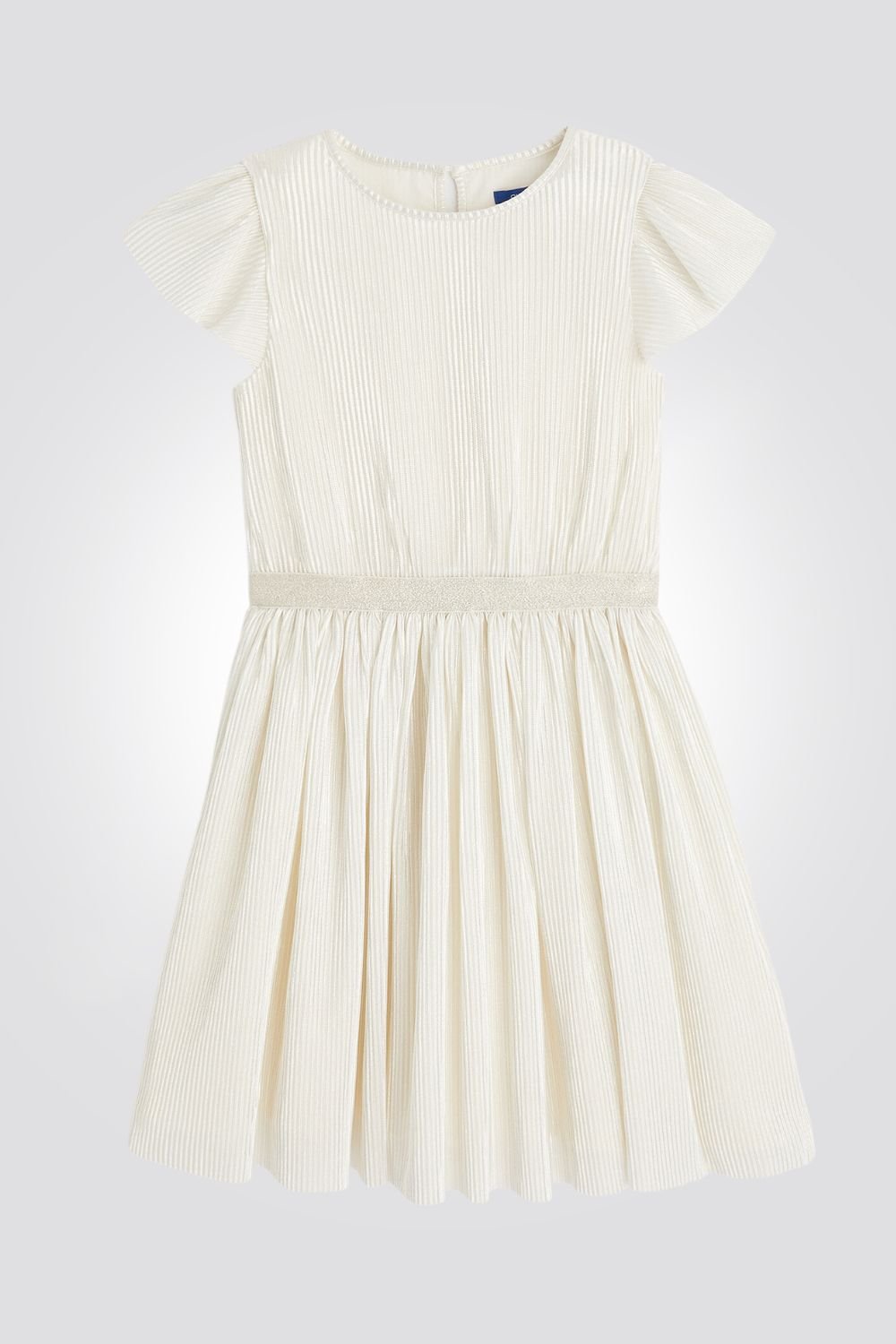 OKAIDI - שמלת ילדות חגיגית אריגת ריבס מבריקה בזהב - MASHBIR//365