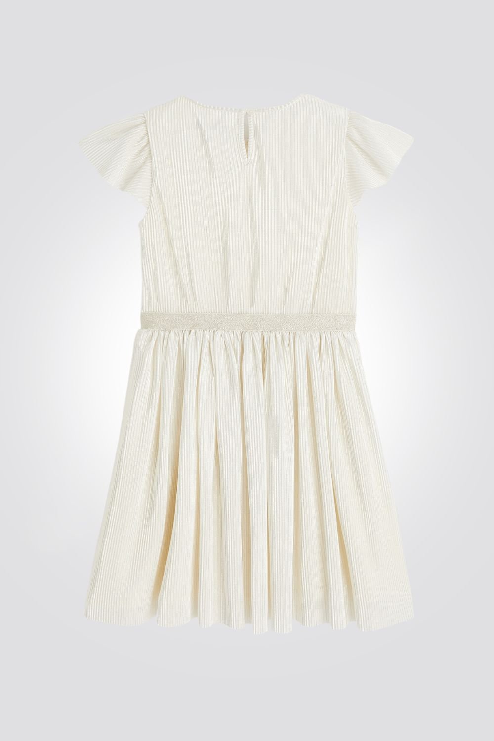 OKAIDI - שמלת ילדות חגיגית אריגת ריבס מבריקה בזהב - MASHBIR//365