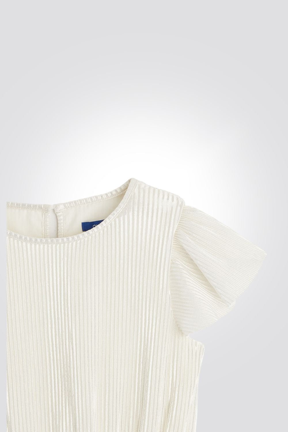 OKAIDI - שמלת ילדות חגיגית אריגת ריבס מבריקה בזהב - MASHBIR//365