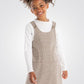 OKAIDI - שמלת ילדות סארפן שיבוץ חום קאמל שמנת - MASHBIR//365 - 1