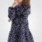 OKAIDI - שמלת ילדות שרוול ארוך הדפס פרחים לבנים על כחול - MASHBIR//365 - 1