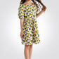 OKAIDI - שמלת ילדות שרוול קצר הדפס ציפורים ירוק צהוב לבן - MASHBIR//365 - 1