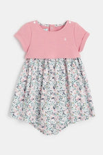 OBAIBI - שמלת עלים פרחונית בצבע ורוד לתינוקות - MASHBIR//365