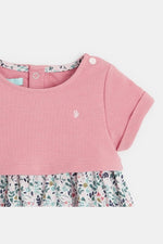 OBAIBI - שמלת עלים פרחונית בצבע ורוד לתינוקות - MASHBIR//365