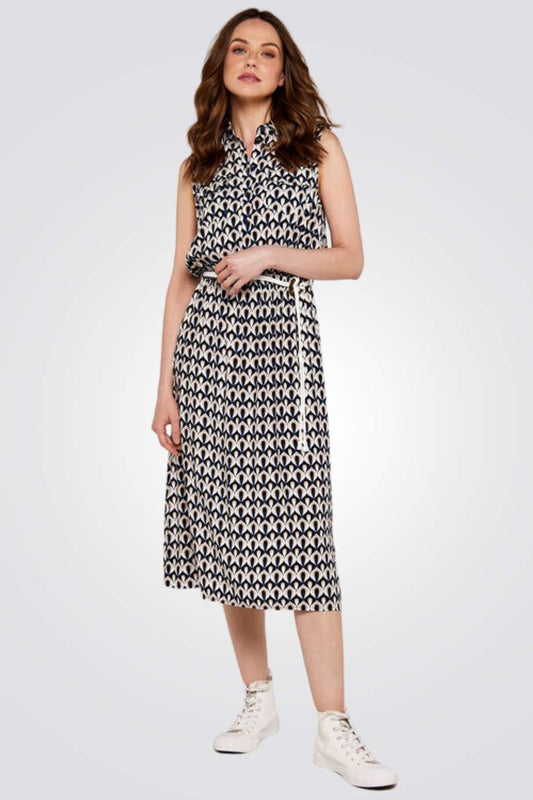 APRICOT - שמלת מידי עם הדפס בצבע נייבי - MASHBIR//365