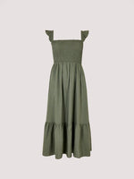 APRICOT - שמלת מידי עם רצועות מסולסלות בצבע ירוק זית - MASHBIR//365