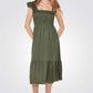 APRICOT - שמלת מידי עם רצועות מסולסלות בצבע ירוק זית - MASHBIR//365 - 3