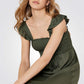 APRICOT - שמלת מידי עם רצועות מסולסלות בצבע ירוק זית - MASHBIR//365 - 1