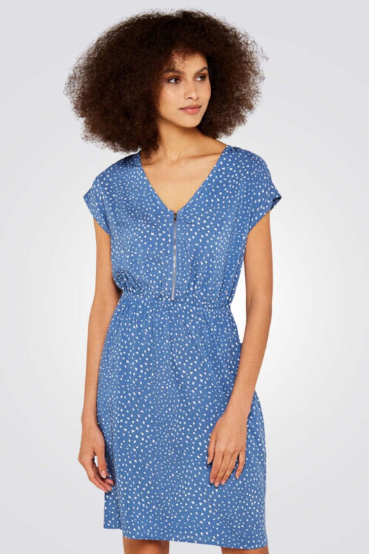 APRICOT - שמלת מיני קצרה עם רוכסן בצבע כחול - MASHBIR//365