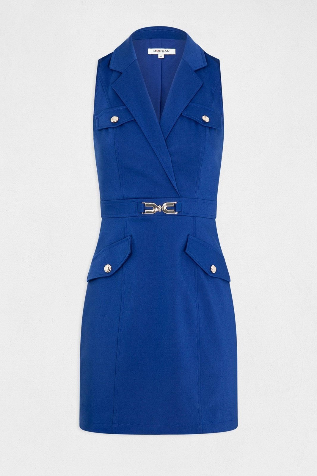 MORGAN - שמלת מיני ללא שרוולים בצבע כחול - MASHBIR//365