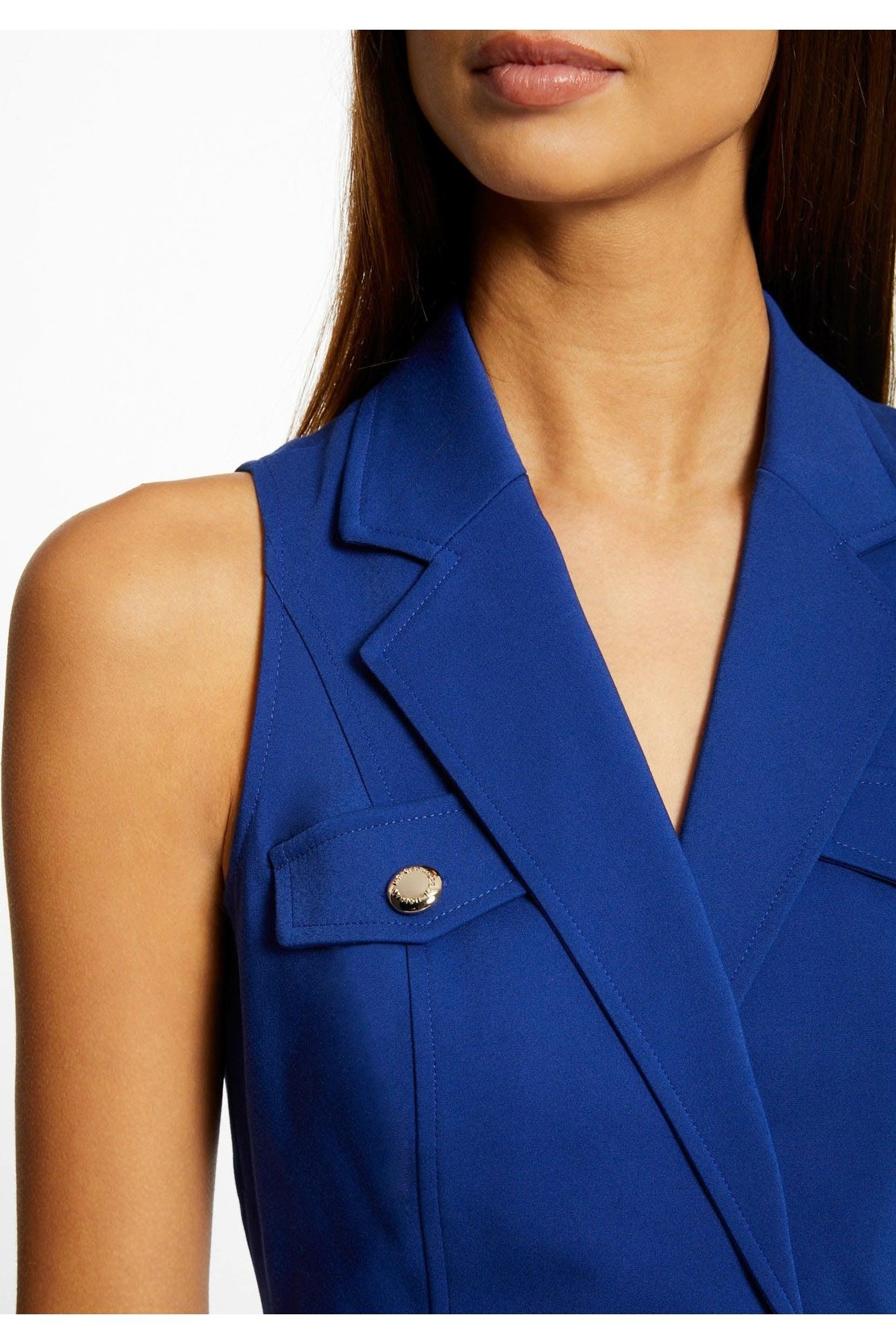 MORGAN - שמלת מיני ללא שרוולים בצבע כחול - MASHBIR//365