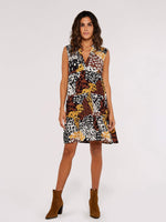 APRICOT - שמלת מיני עם הדפס בגווני חום - MASHBIR//365