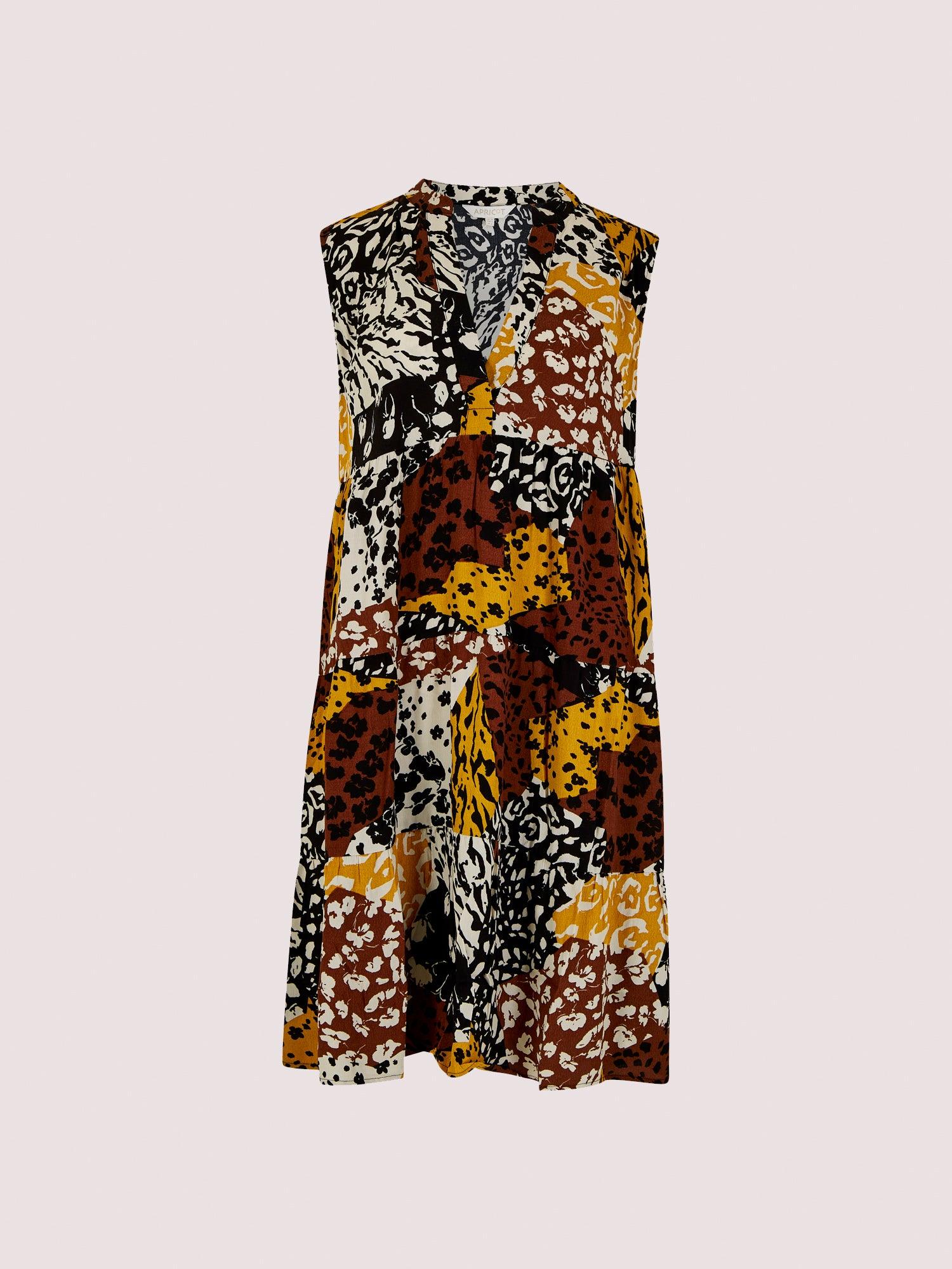 APRICOT - שמלת מיני עם הדפס בגווני חום - MASHBIR//365