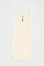 MORGAN - שמלת מיני עם צווארון חזה בצבע בז' - MASHBIR//365