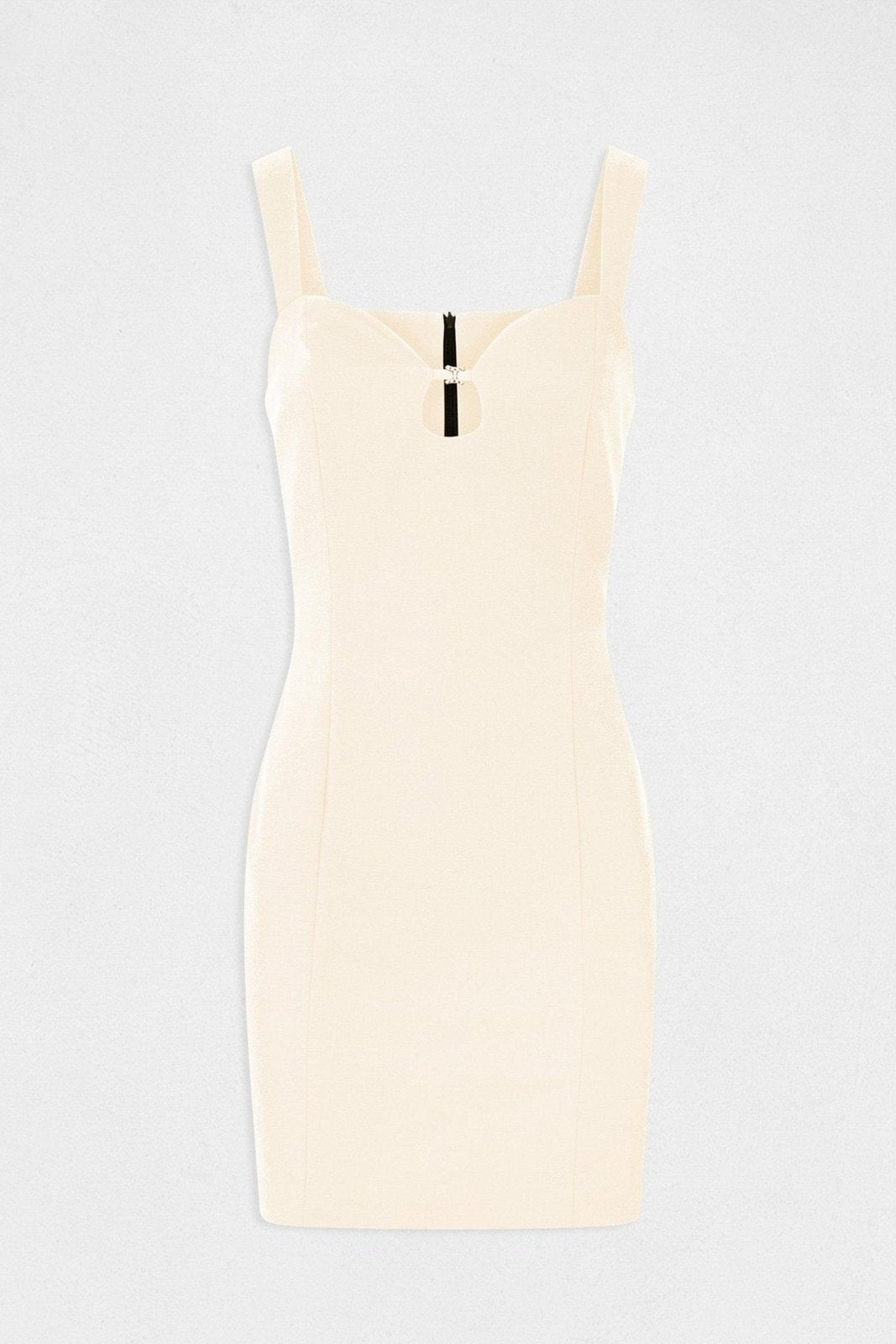 MORGAN - שמלת מיני עם צווארון חזה בצבע בז' - MASHBIR//365