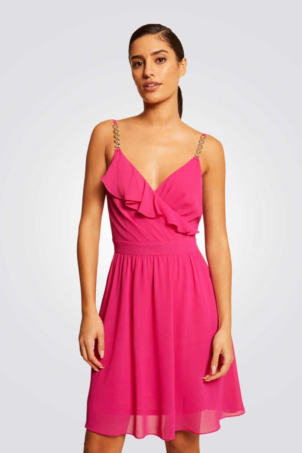 MORGAN - שמלת מיני מעטפת בצבע ורוד - MASHBIR//365