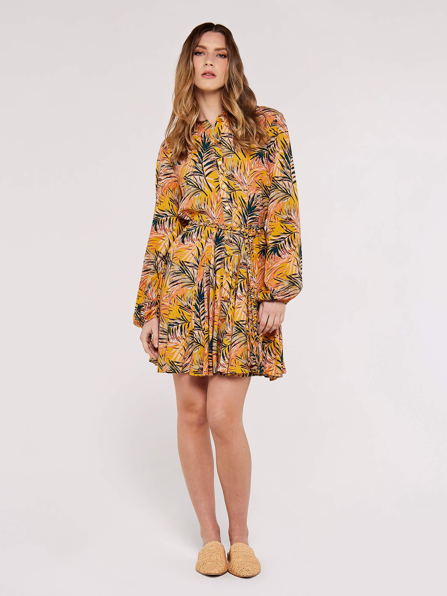APRICOT - שמלת מיני טרופית בצבע צהוב - MASHBIR//365