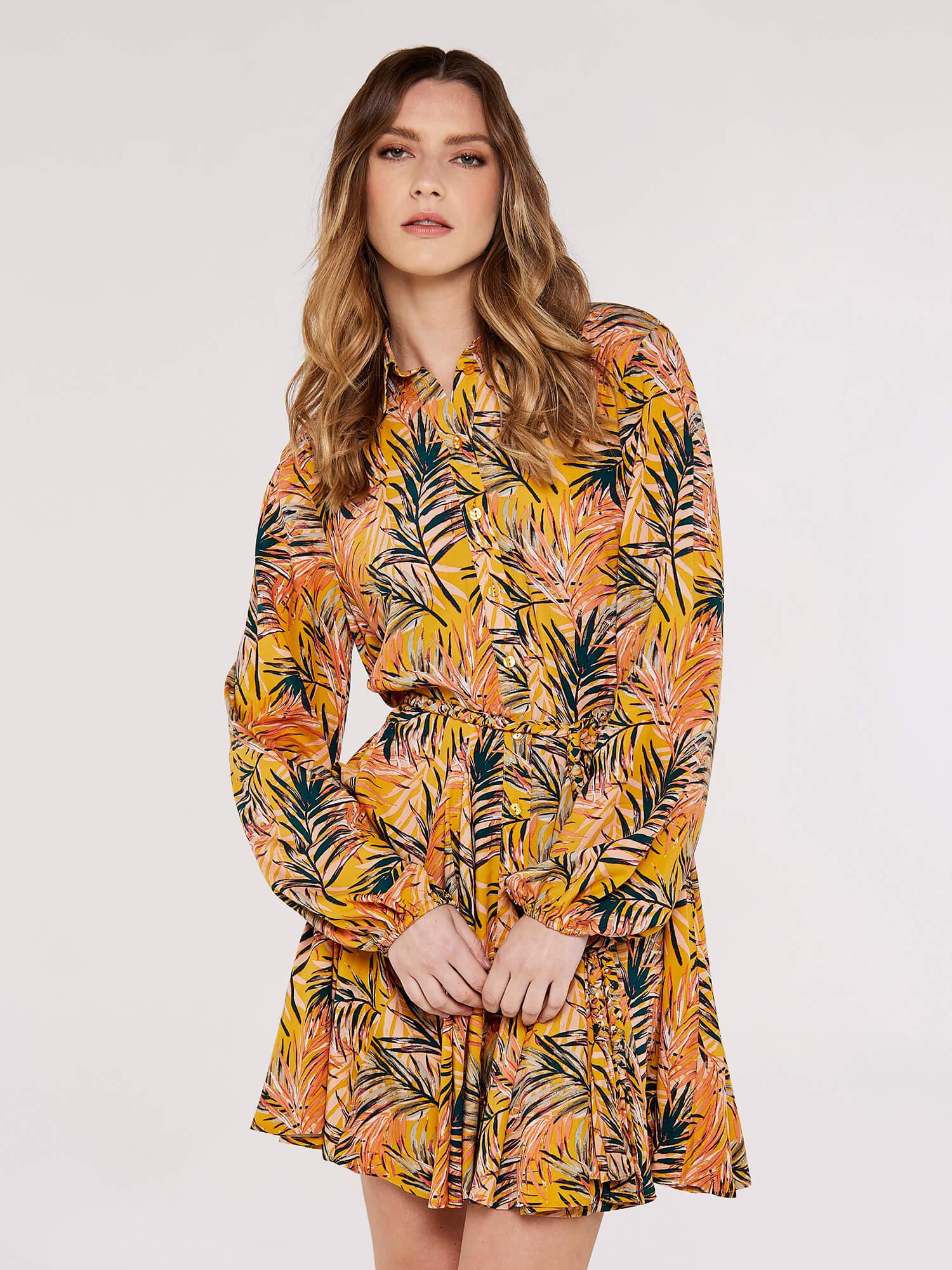 APRICOT - שמלת מיני טרופית בצבע צהוב - MASHBIR//365