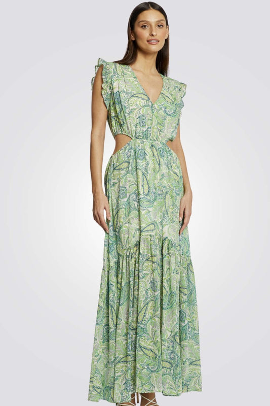 MORGAN - שמלת מקסי לנשים בגווני ירוק - MASHBIR//365