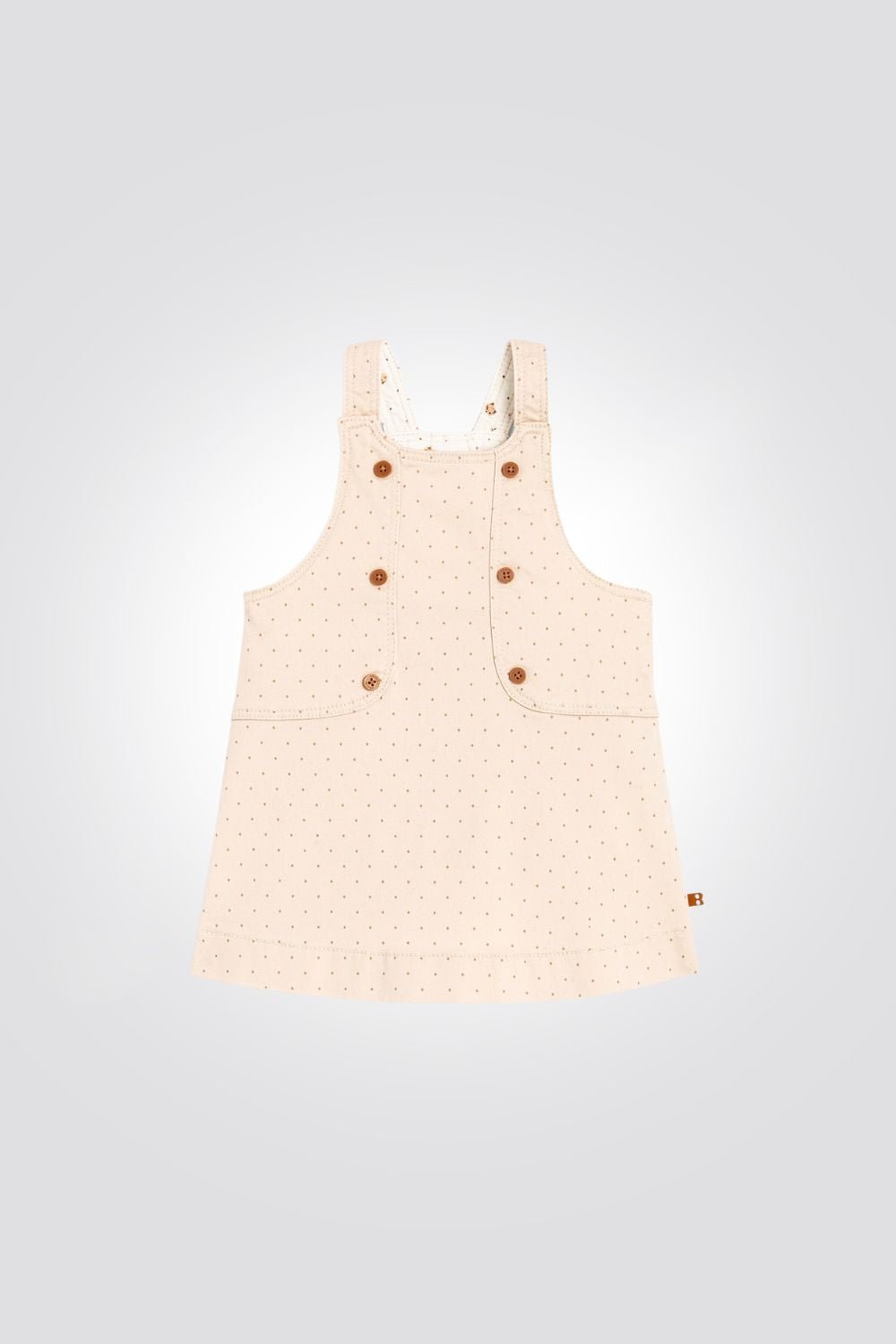 OBAIBI - שמלת סרפן לתינוקות בצבע בז הדפס נקודות - MASHBIR//365