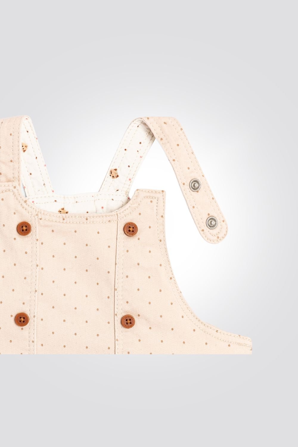 OBAIBI - שמלת סרפן לתינוקות בצבע בז הדפס נקודות - MASHBIR//365